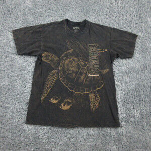 Bahamas Shirt Mens Medium Black Sea Turtle Short Sleeve Graphic Tee